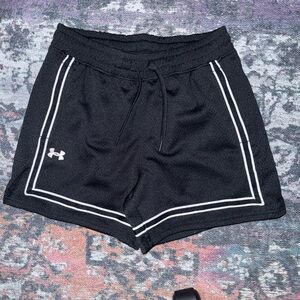 Under Armour Black Women's Athletic Shorts with White Trim